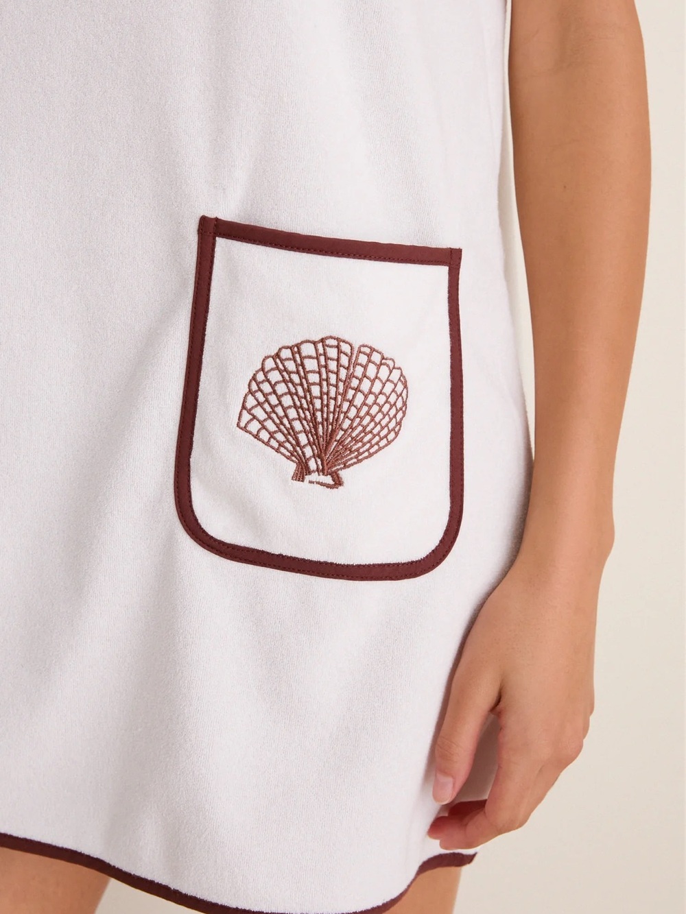 TuckerNuck Blanc Shell Embroidered Mini Terrycloth Dress Coverup - Picture 5 of 6